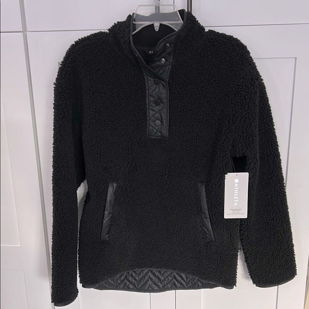 ATHLETA Cozy Sherpa Snap Sweatshirt - XS - NWT